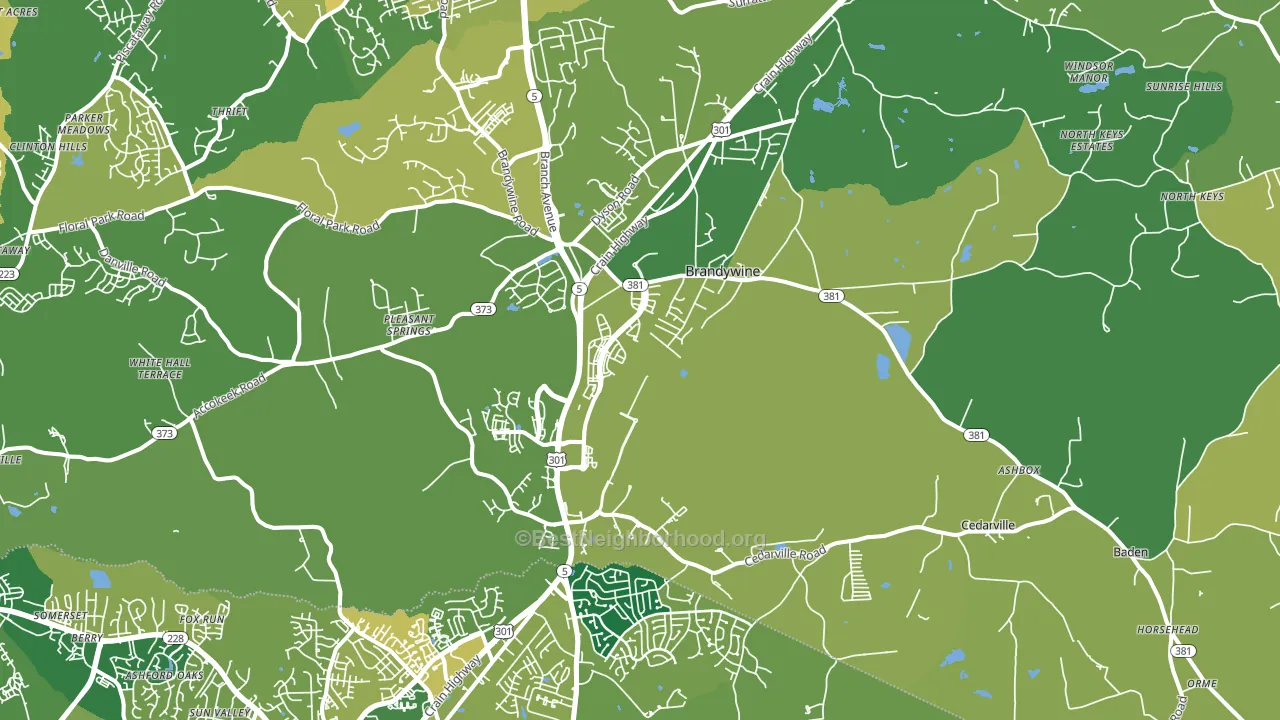 Brandywine, MD block-group voter-turnout map