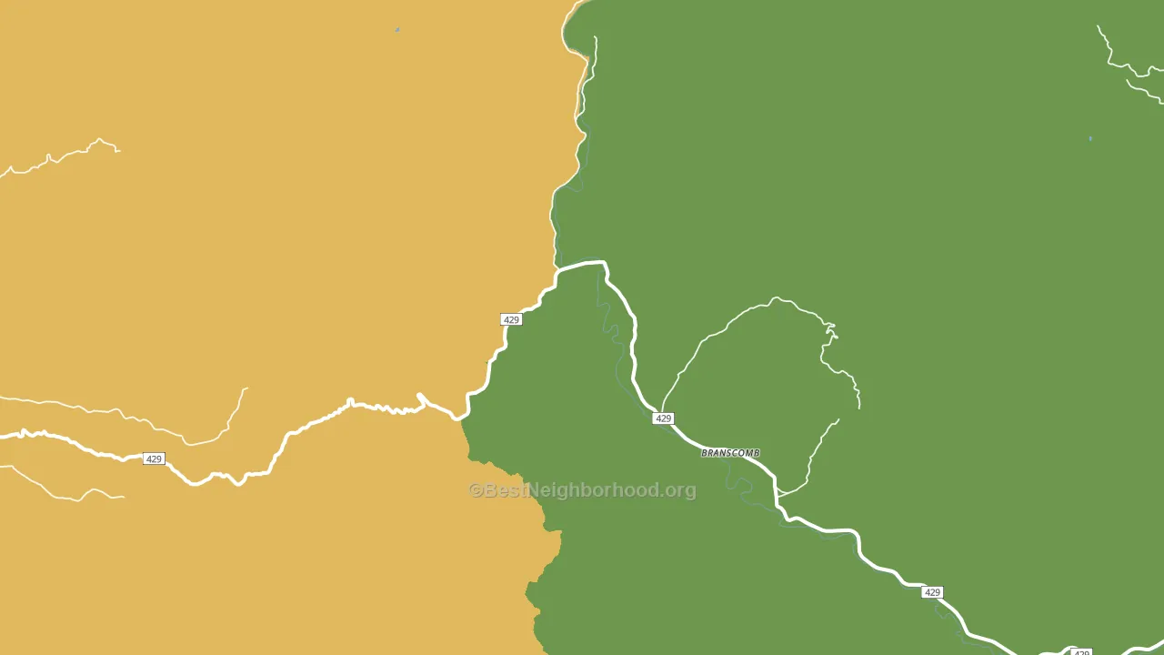 Branscomb, CA block-group voter-turnout map