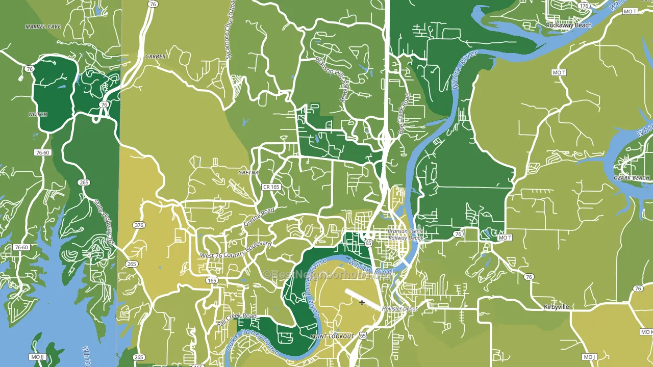 Branson, MO block-group voter-turnout map