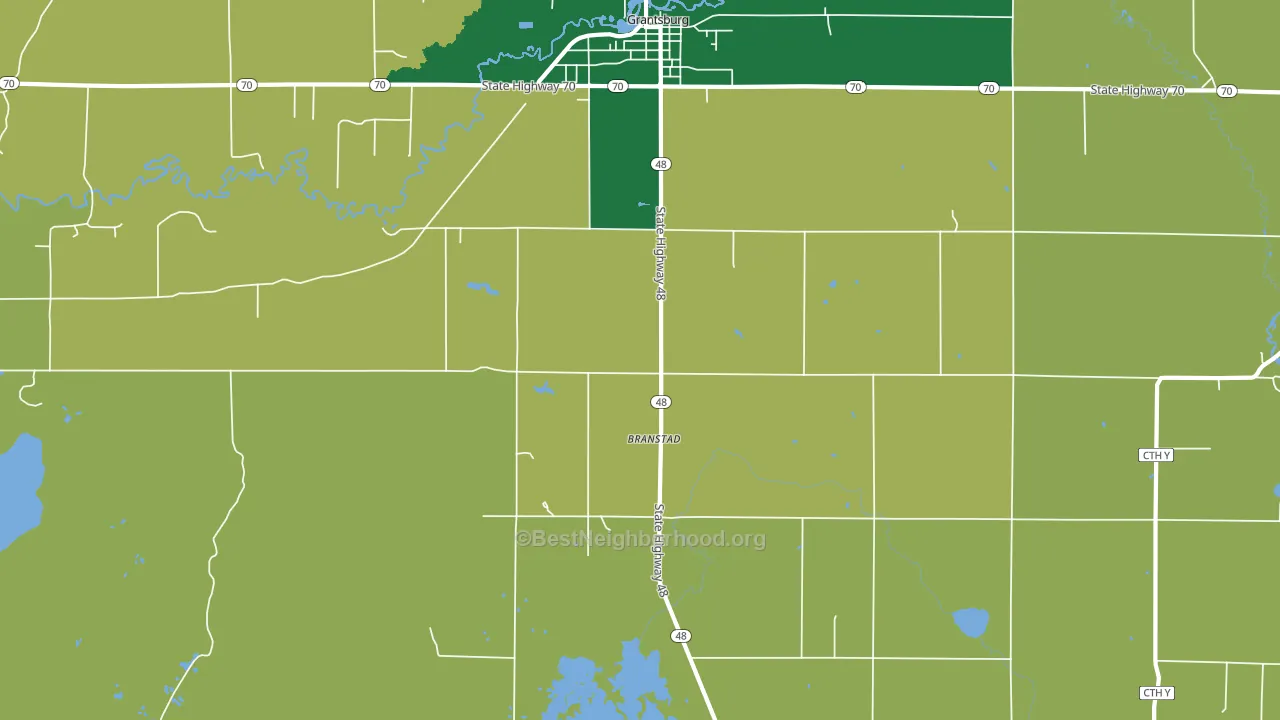 Branstad, WI block-group voter-turnout map