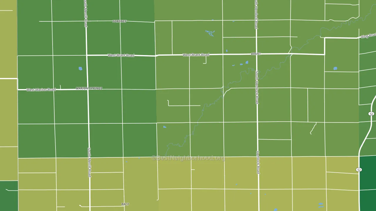 Brant, MI block-group voter-turnout map