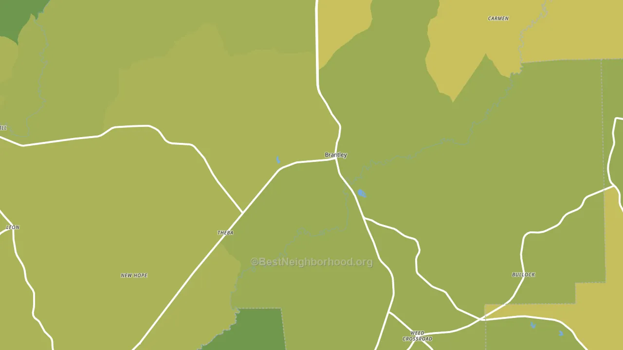 Brantley, AL block-group voter-turnout map