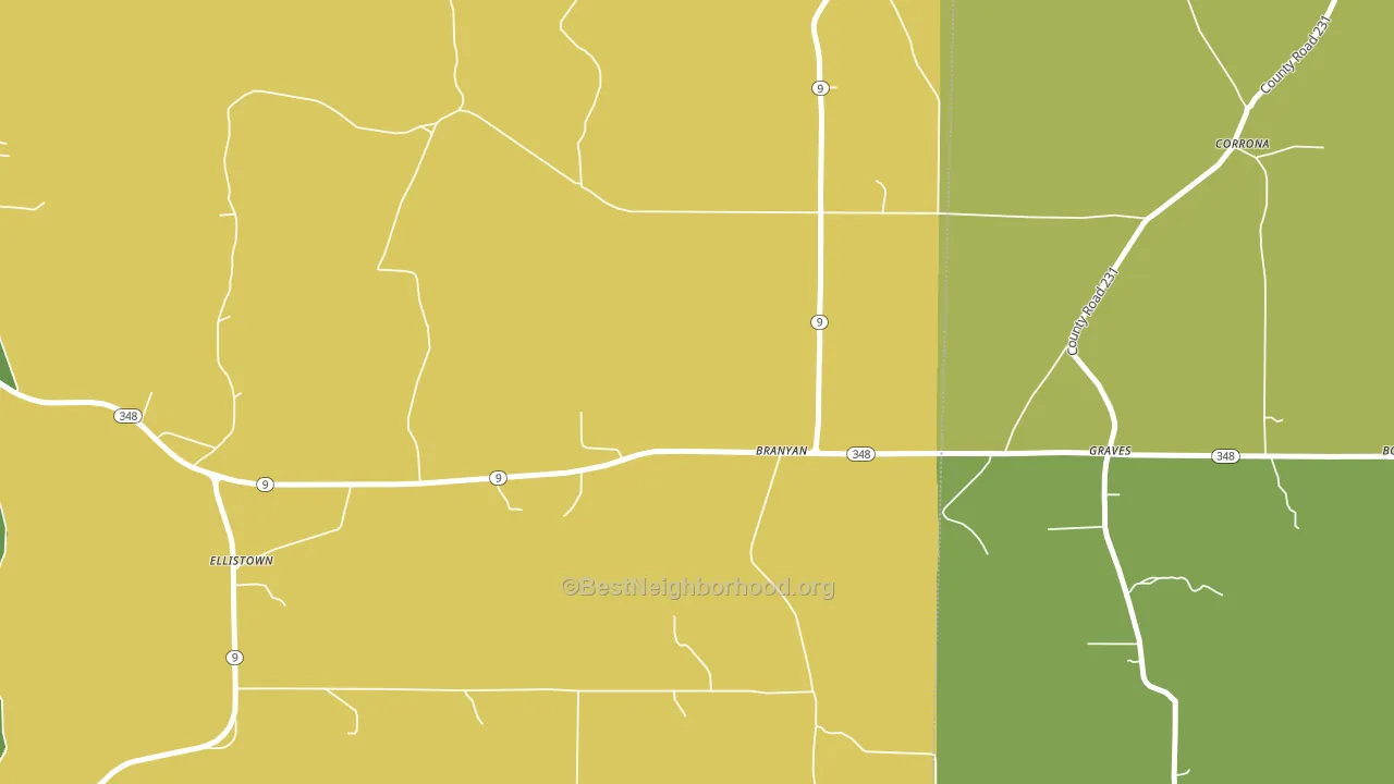 Branyan, MS block-group voter-turnout map