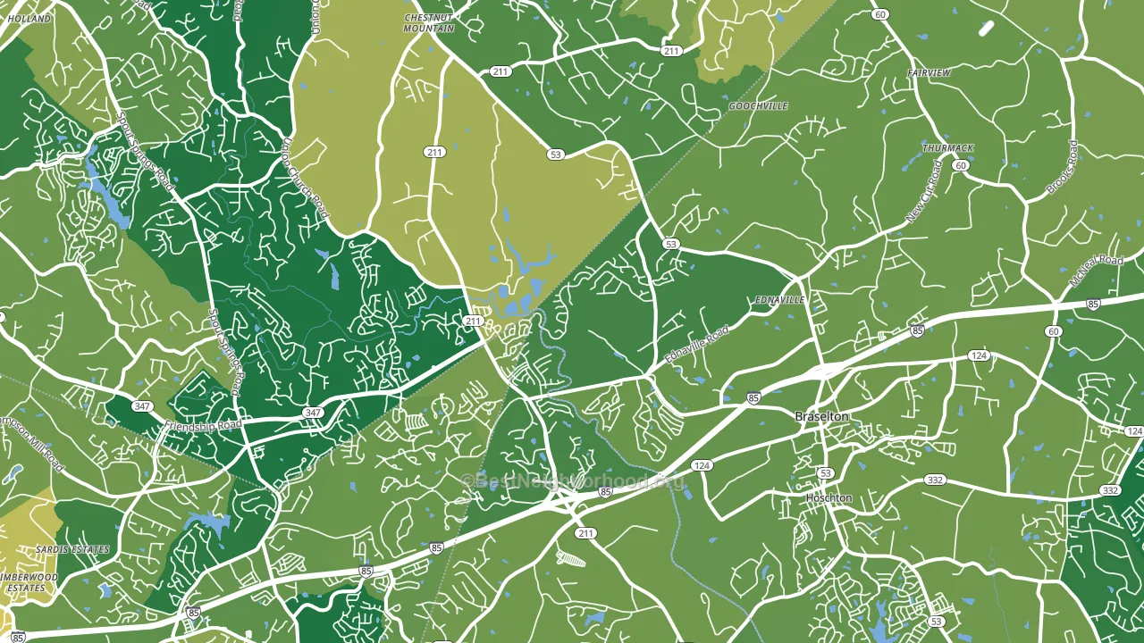 Braselton, GA block-group voter-turnout map
