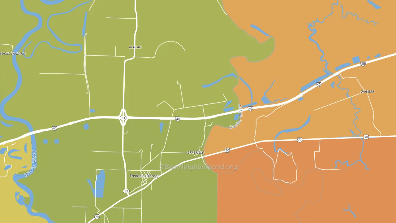 Brasfield, AR block-group voter-turnout map