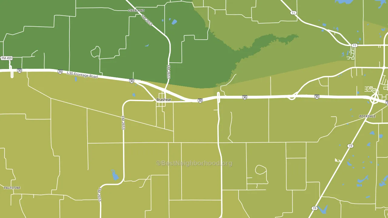Brashear, TX block-group voter-turnout map