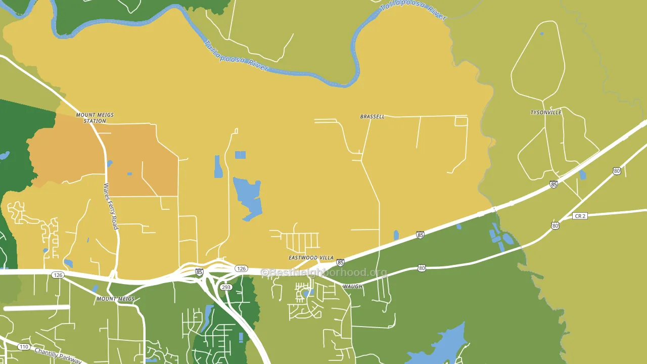 Brassell, AL block-group voter-turnout map