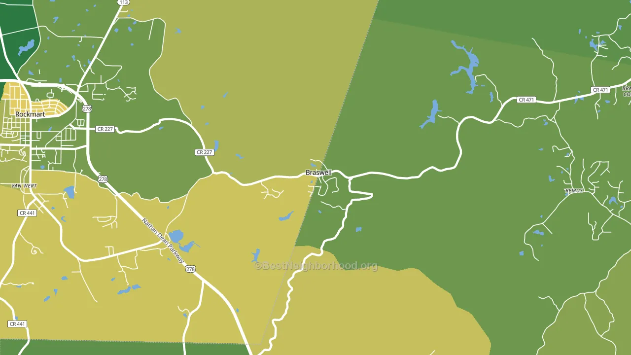 Braswell, GA block-group voter-turnout map