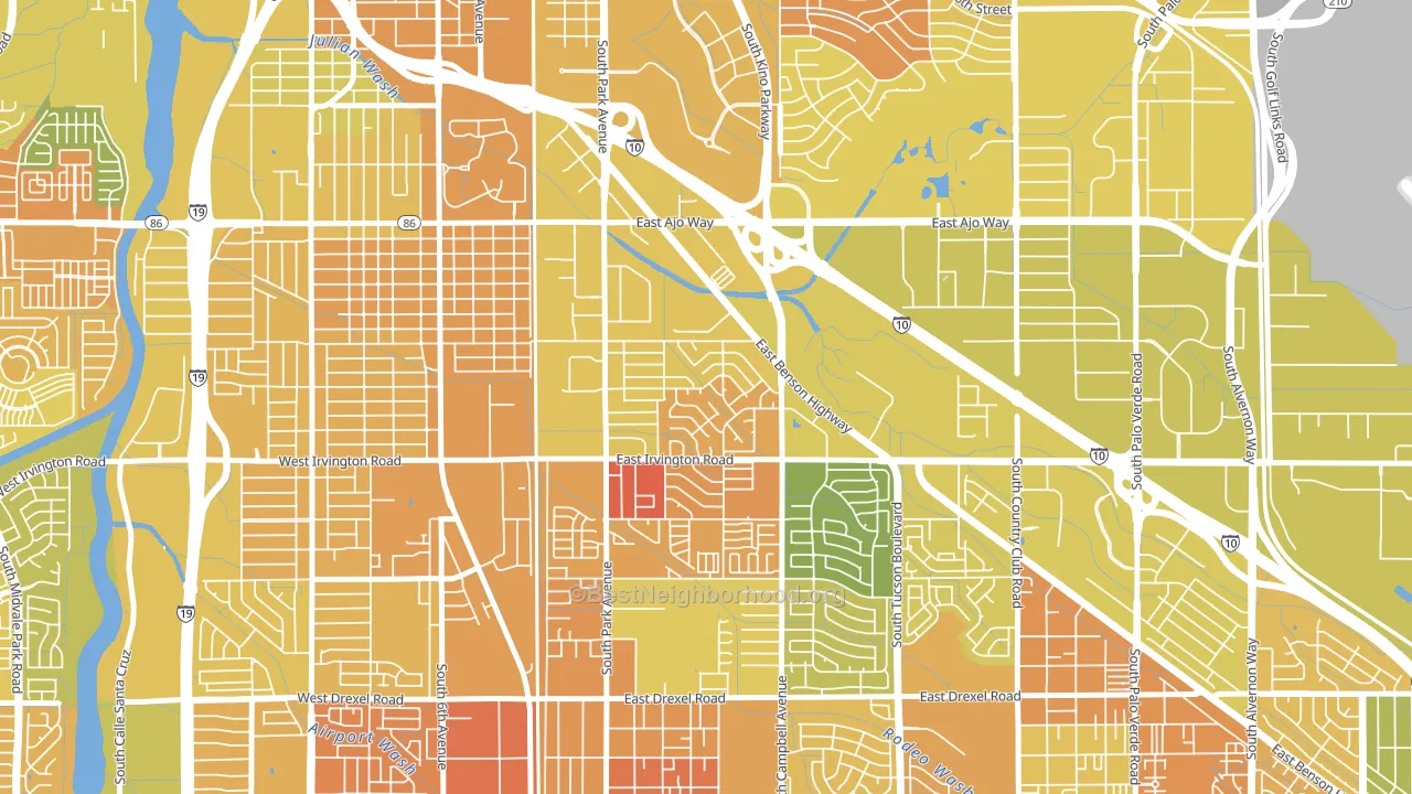 Bravo Park Lane, Tucson, AZ block-group voter-turnout map
