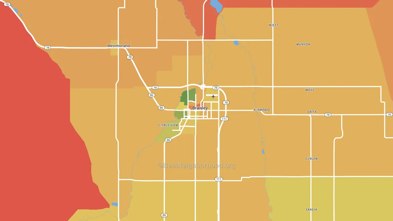 Brawley, CA block-group voter-turnout map