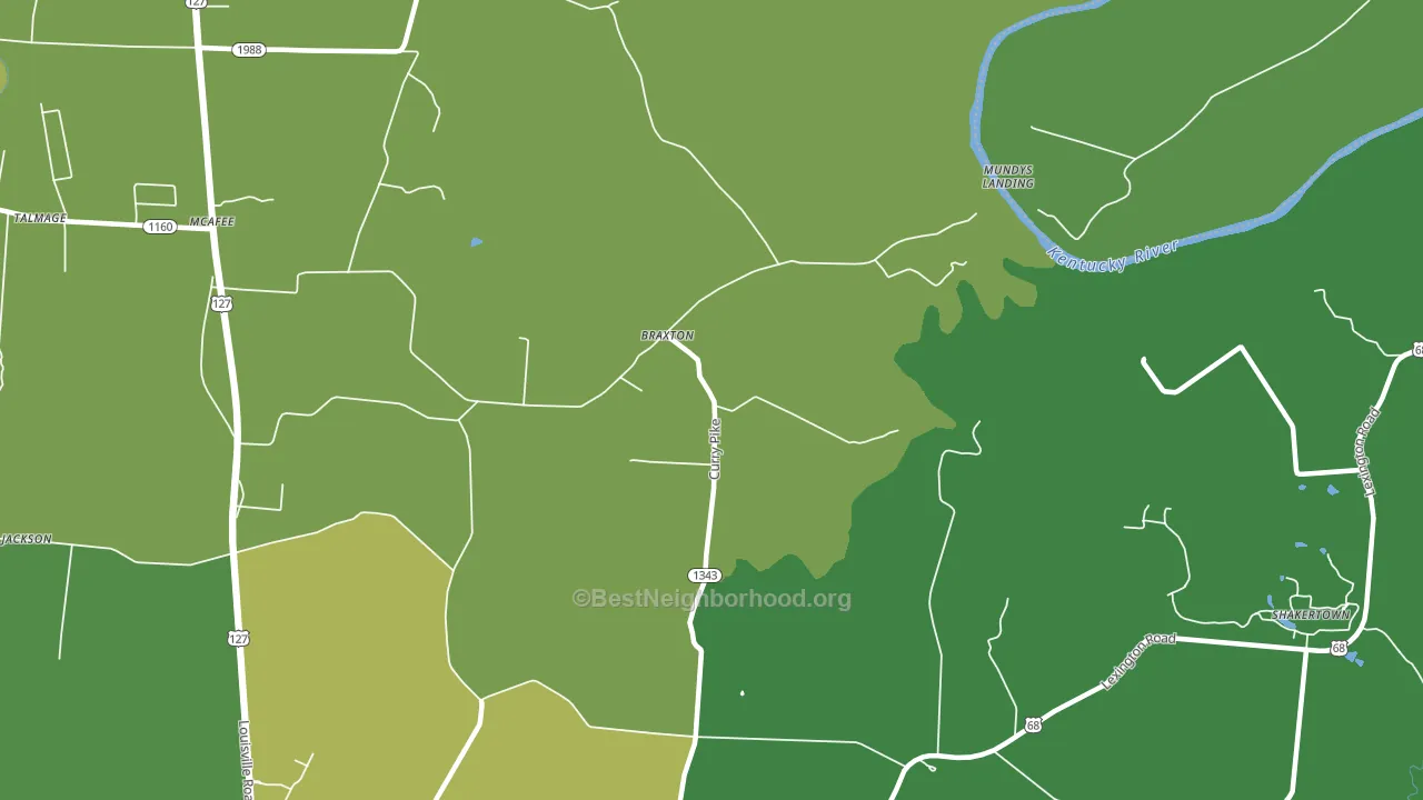 Braxton, KY block-group voter-turnout map