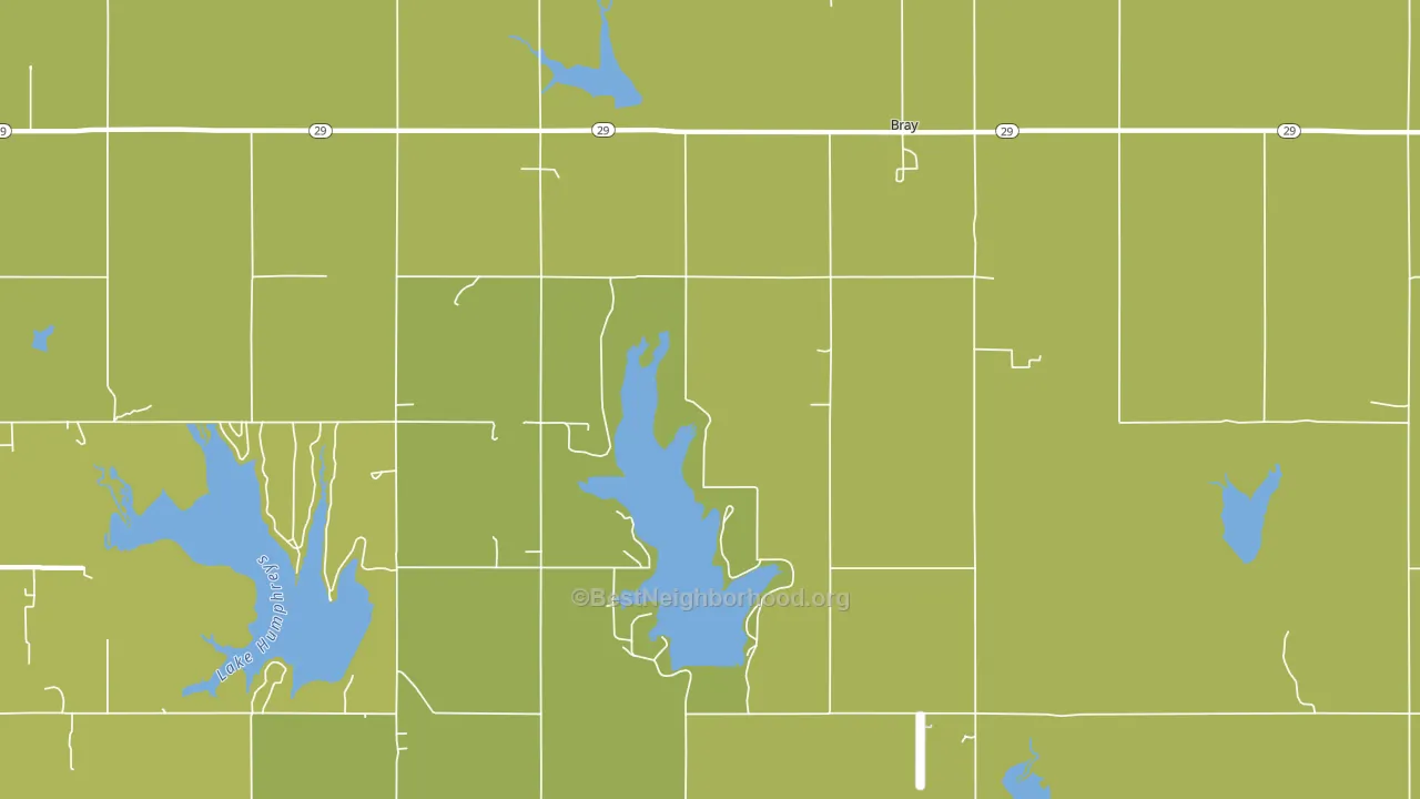 Bray, OK block-group voter-turnout map