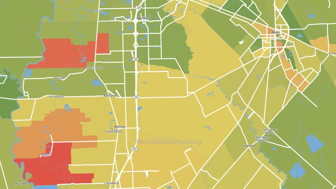 Brazoria County, TX block-group voter-turnout map