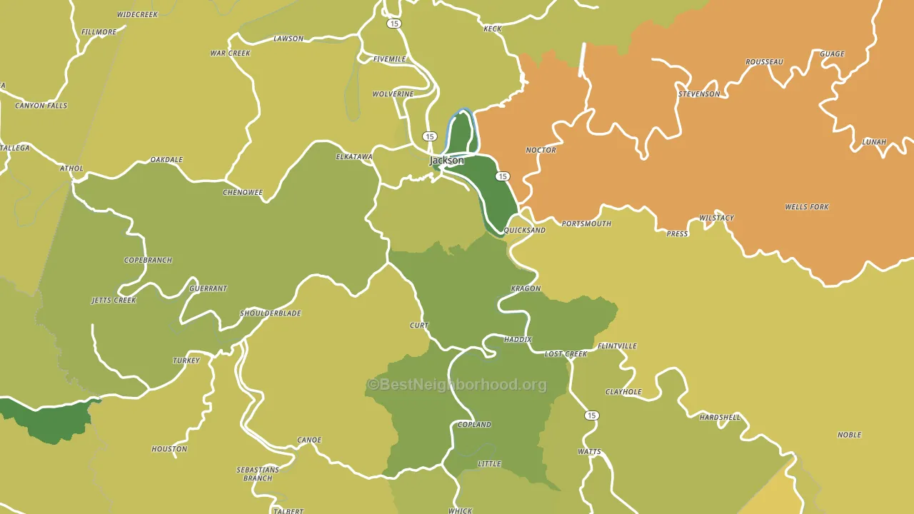 Breathitt County, KY block-group voter-turnout map