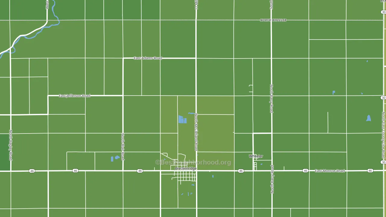 Breckenridge, MI block-group voter-turnout map