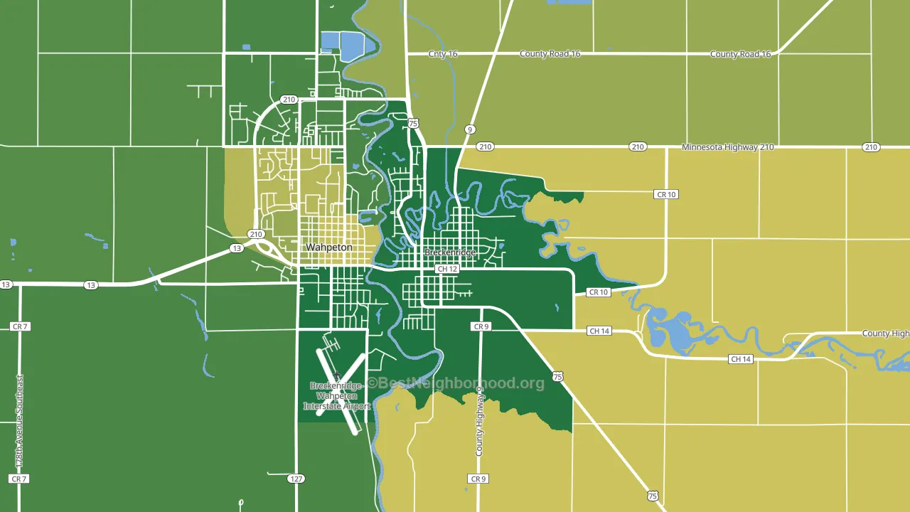 Breckenridge, MN block-group voter-turnout map