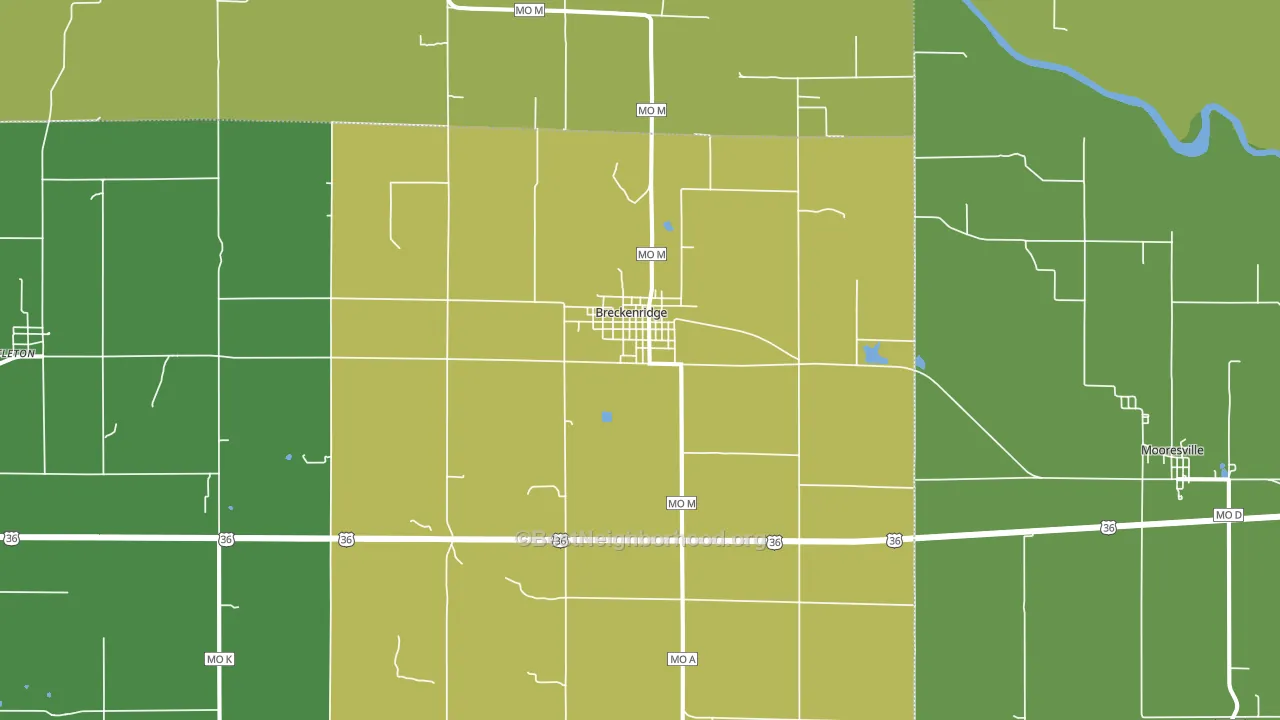 Breckenridge, MO block-group voter-turnout map
