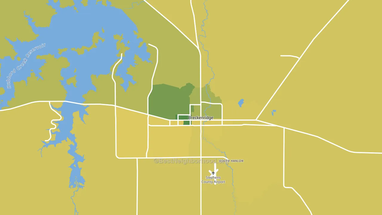 Breckenridge, TX block-group voter-turnout map