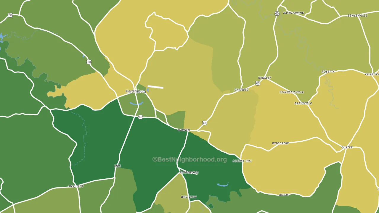 Breckinridge County, KY block-group voter-turnout map