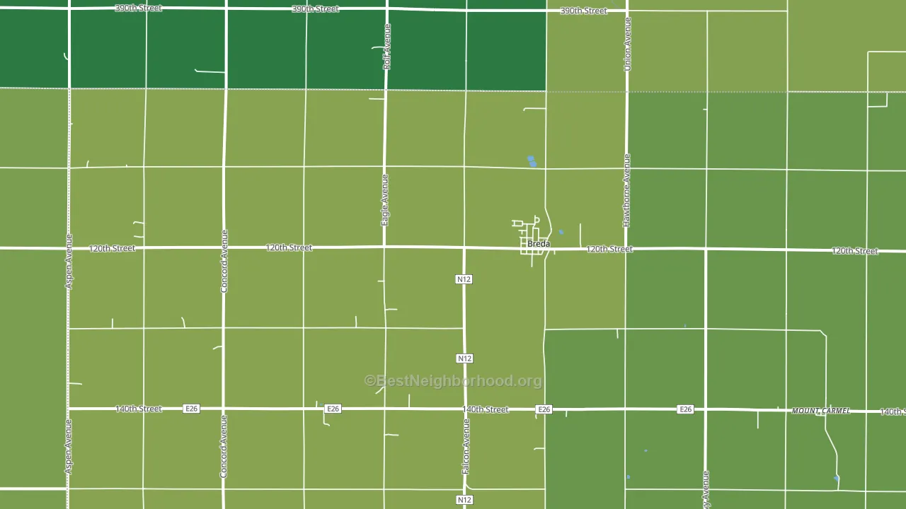 Breda, IA block-group voter-turnout map