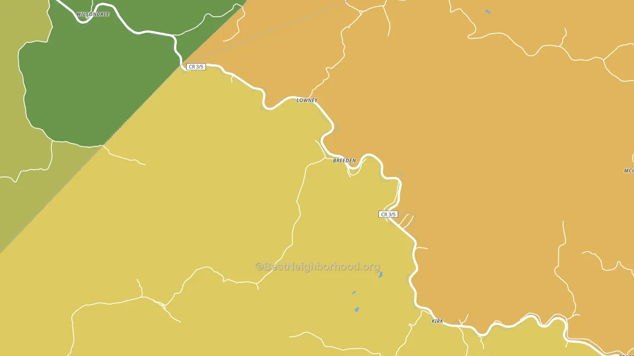 Breeden, WV block-group voter-turnout map