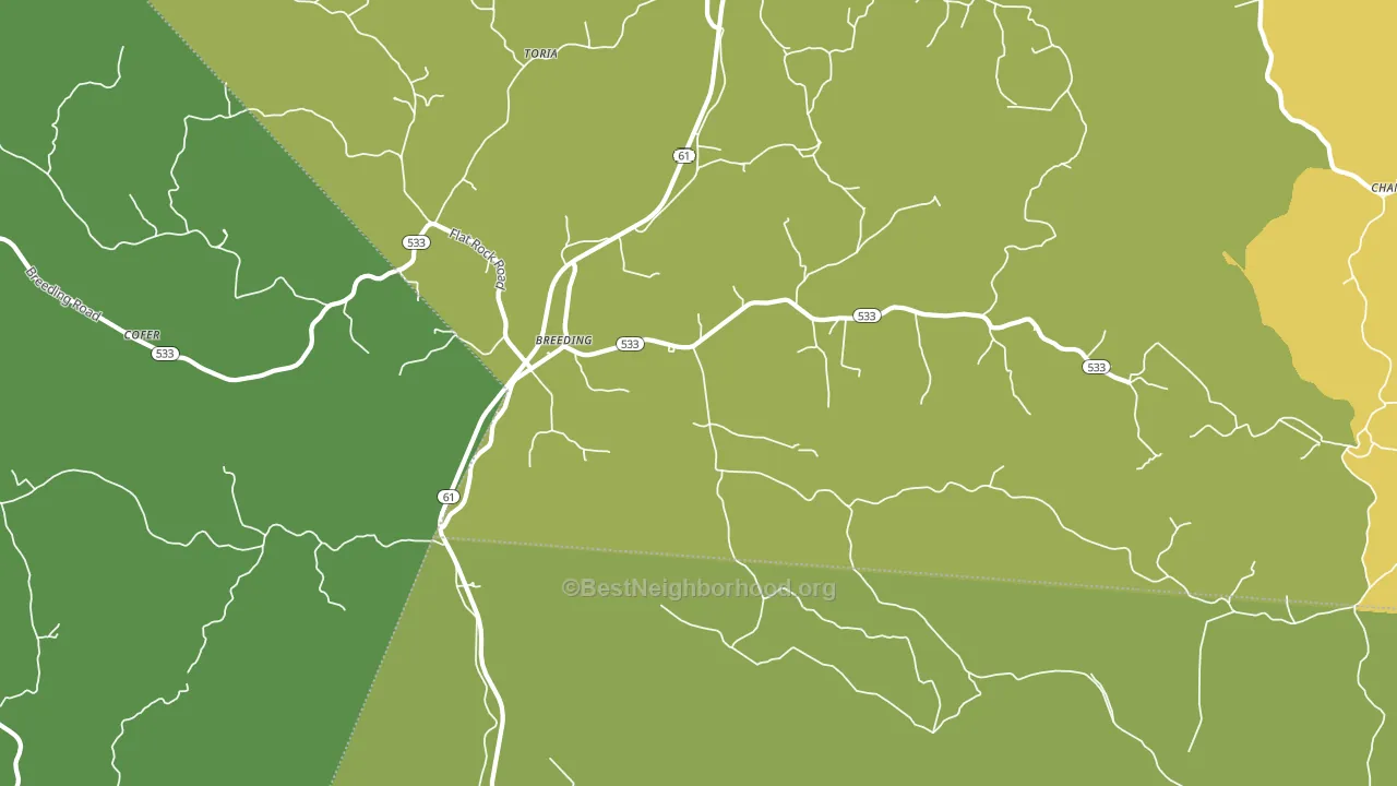 Breeding, KY block-group voter-turnout map