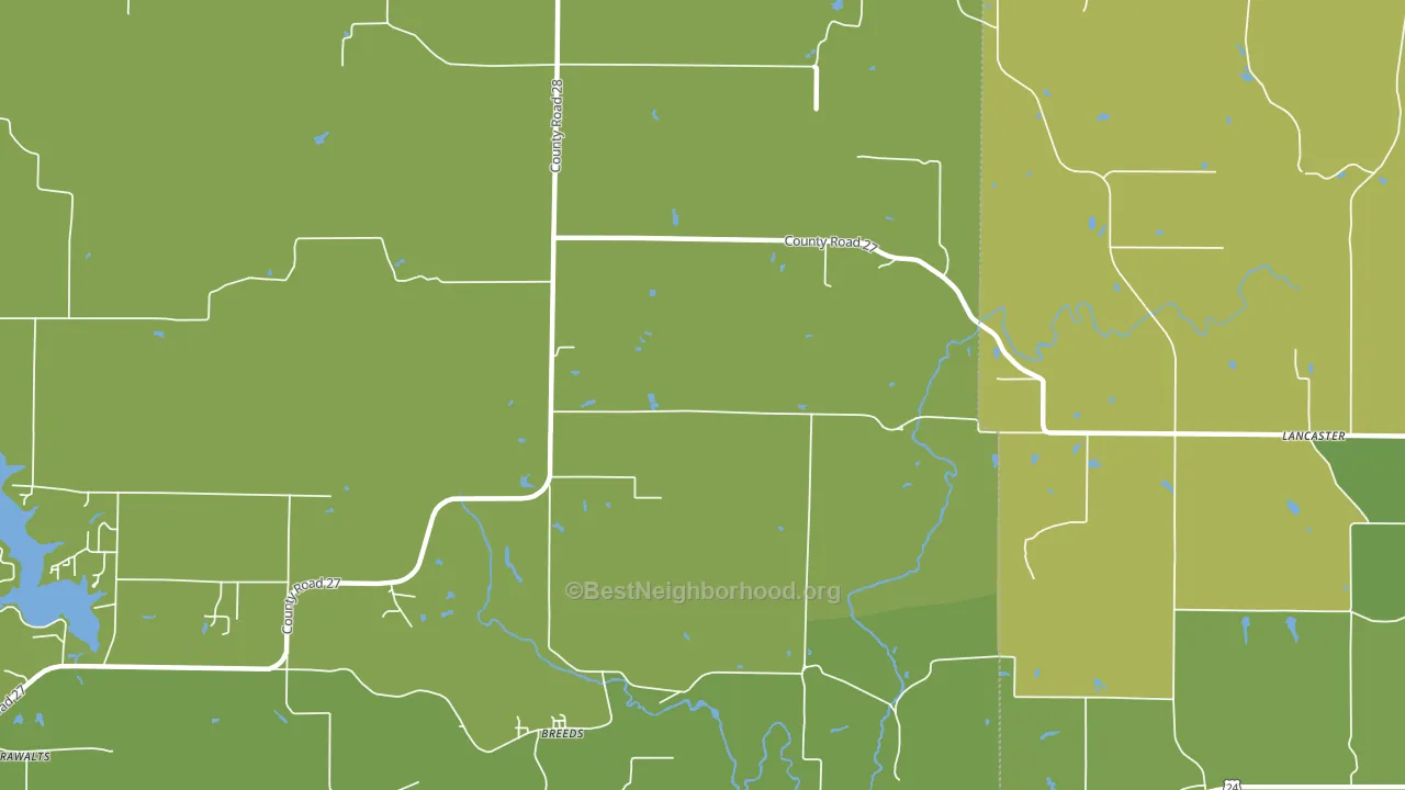 Breeds, IL block-group voter-turnout map