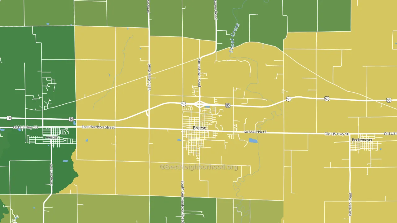 Breese, IL block-group voter-turnout map