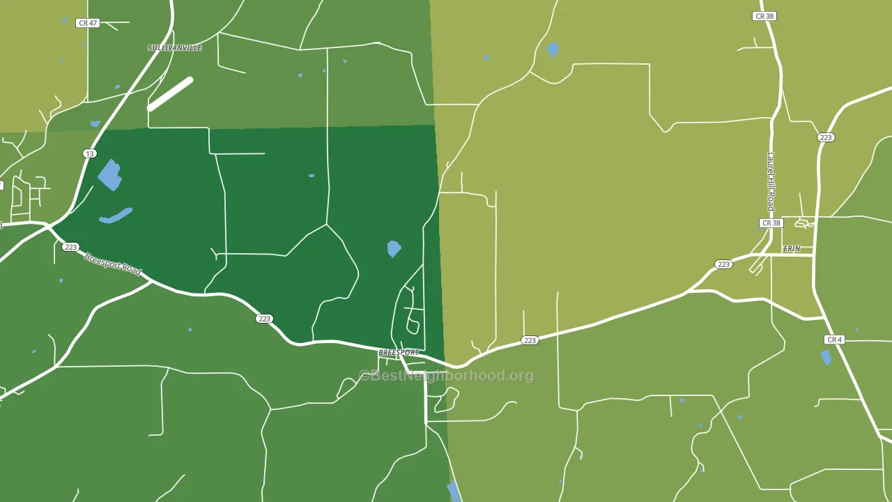 Breesport, NY block-group voter-turnout map