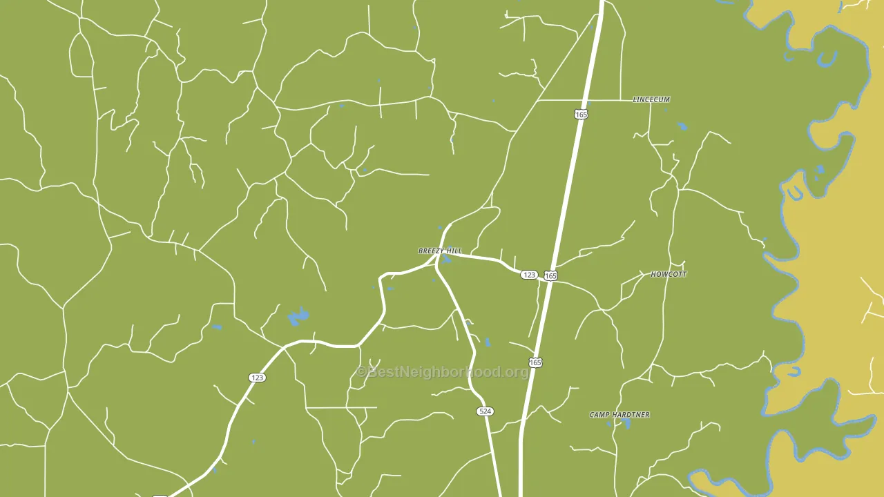 Breezy Hill, LA block-group voter-turnout map