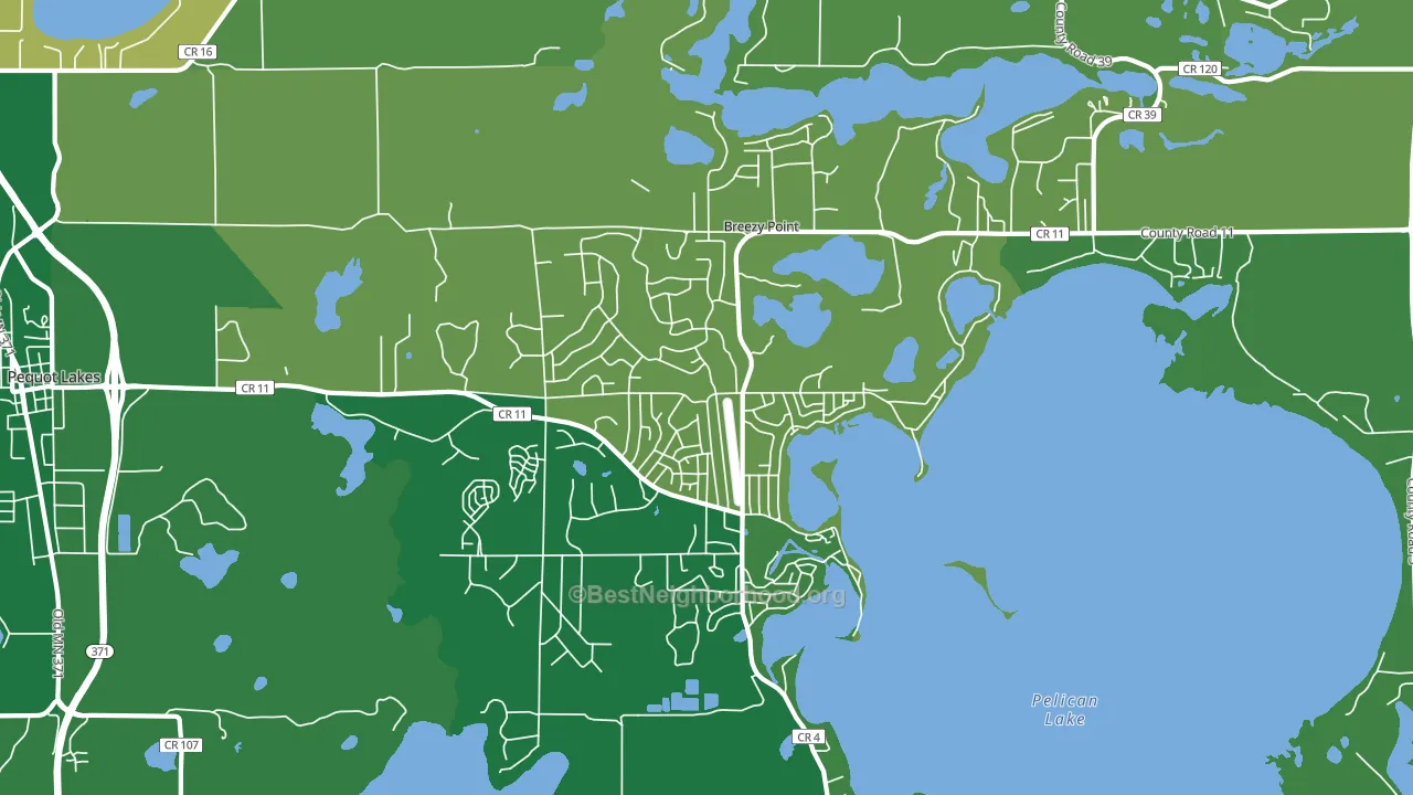 Breezy Point, MN block-group voter-turnout map