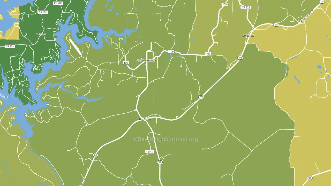 Bremen, AL block-group voter-turnout map