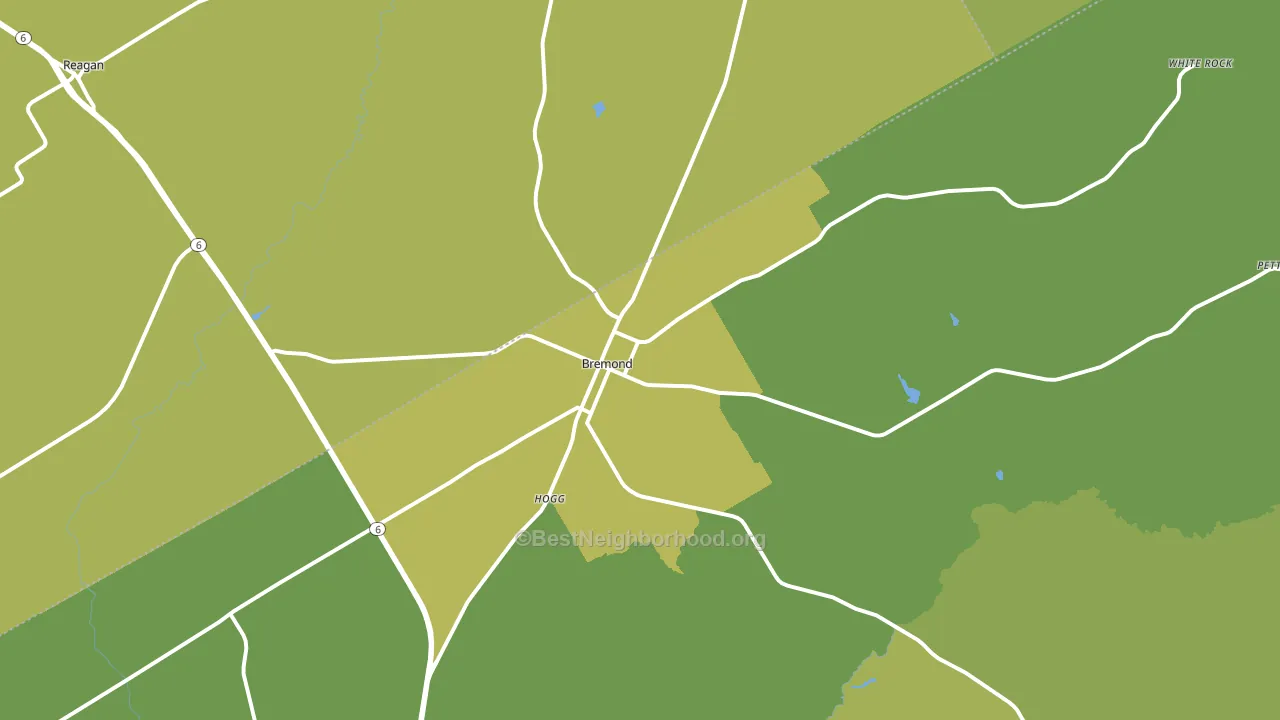 Bremond, TX block-group voter-turnout map