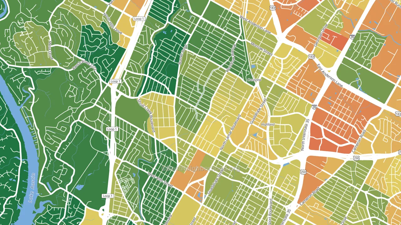 Brentwood, Austin, TX block-group voter-turnout map