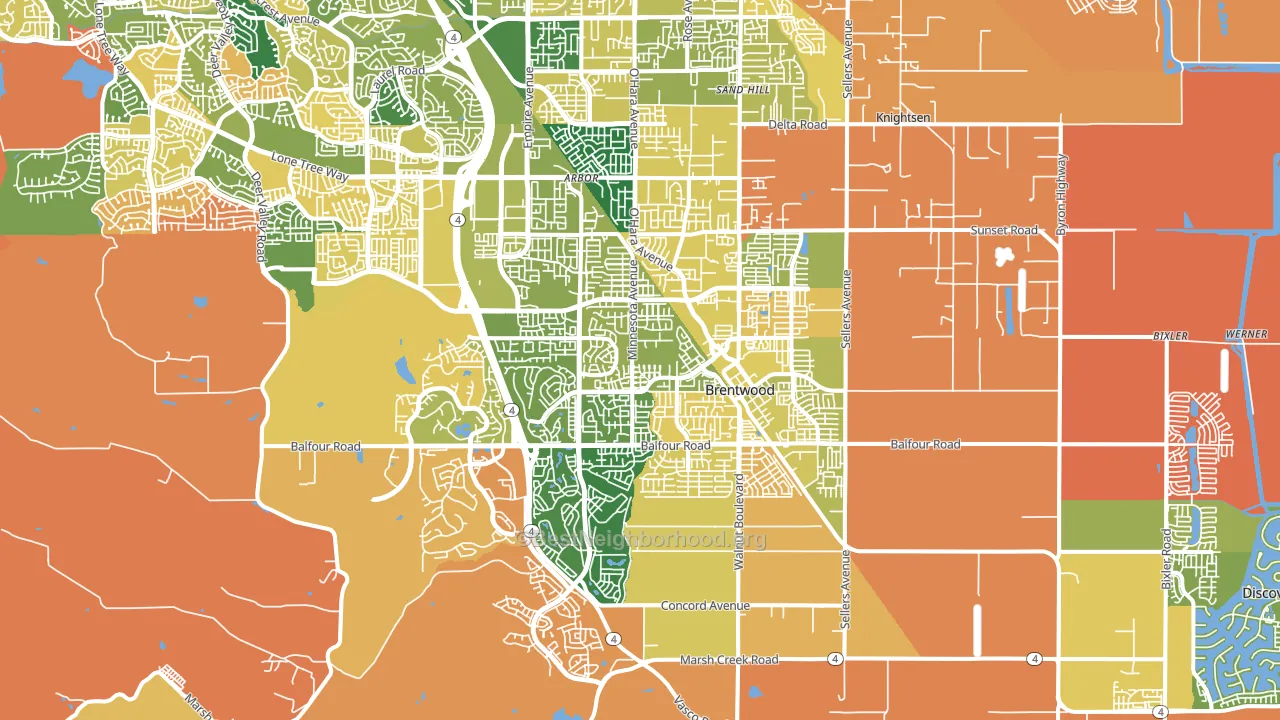 Brentwood, CA block-group voter-turnout map