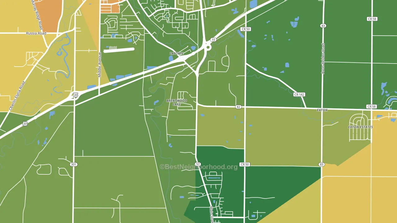 Brentwood Lake, OH block-group voter-turnout map