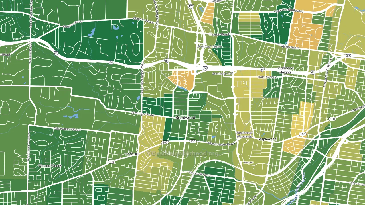 Brentwood, MO block-group voter-turnout map