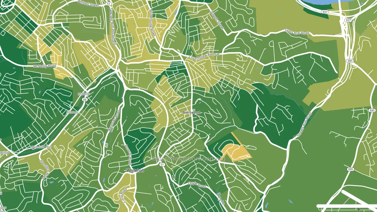 Brentwood, PA block-group voter-turnout map