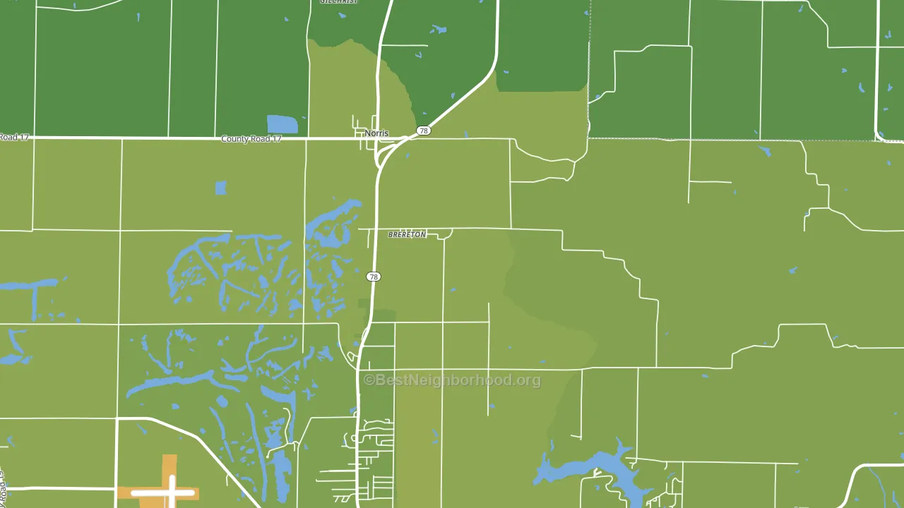 Brereton, IL block-group voter-turnout map