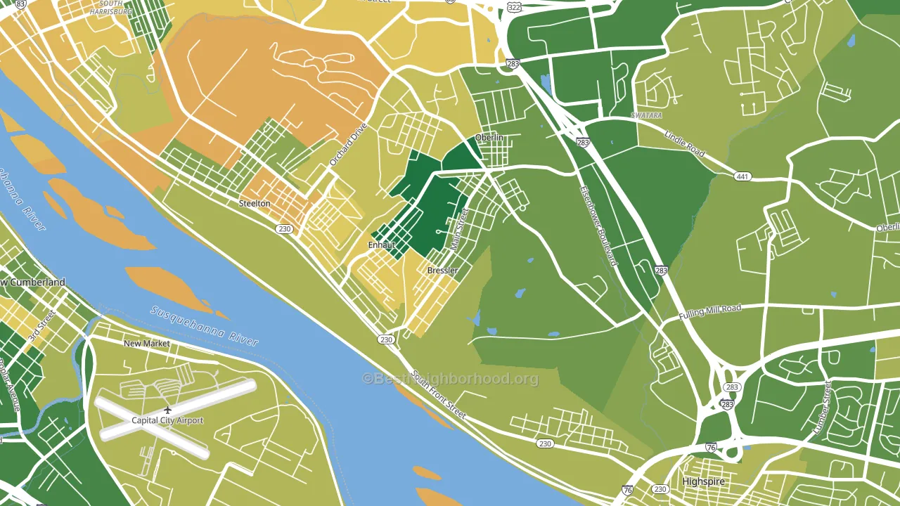 Bressler, PA block-group voter-turnout map