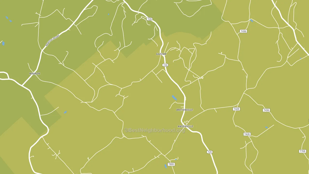 Bretonville, PA block-group voter-turnout map
