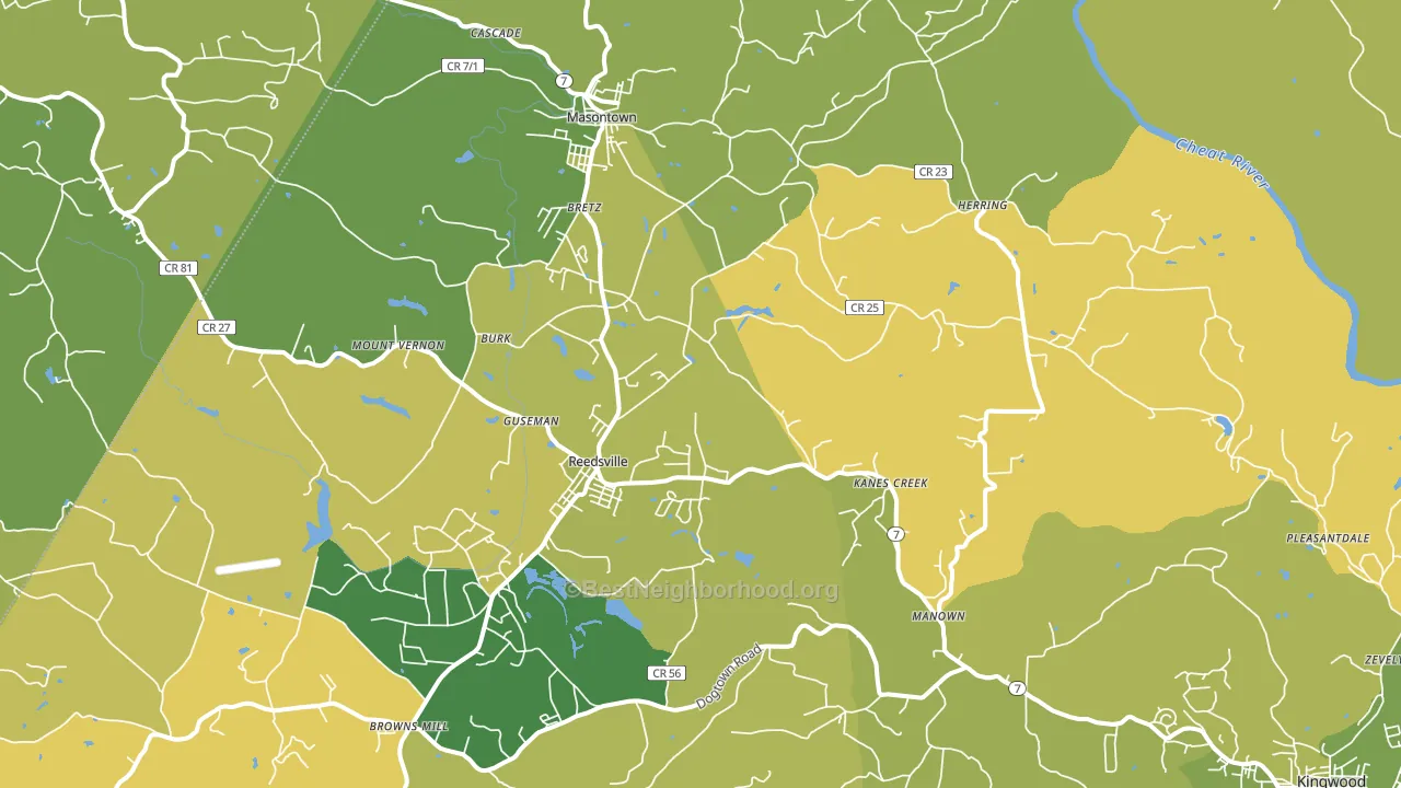 Bretz, WV block-group voter-turnout map