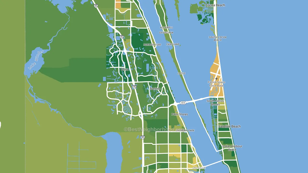 Brevard County, FL block-group voter-turnout map