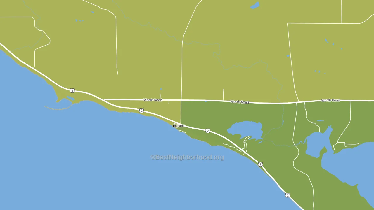 Brevort, MI block-group voter-turnout map