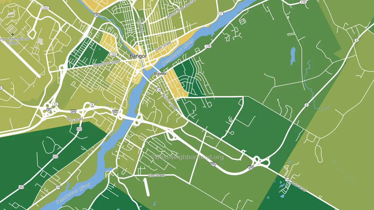 Brewer, ME block-group voter-turnout map