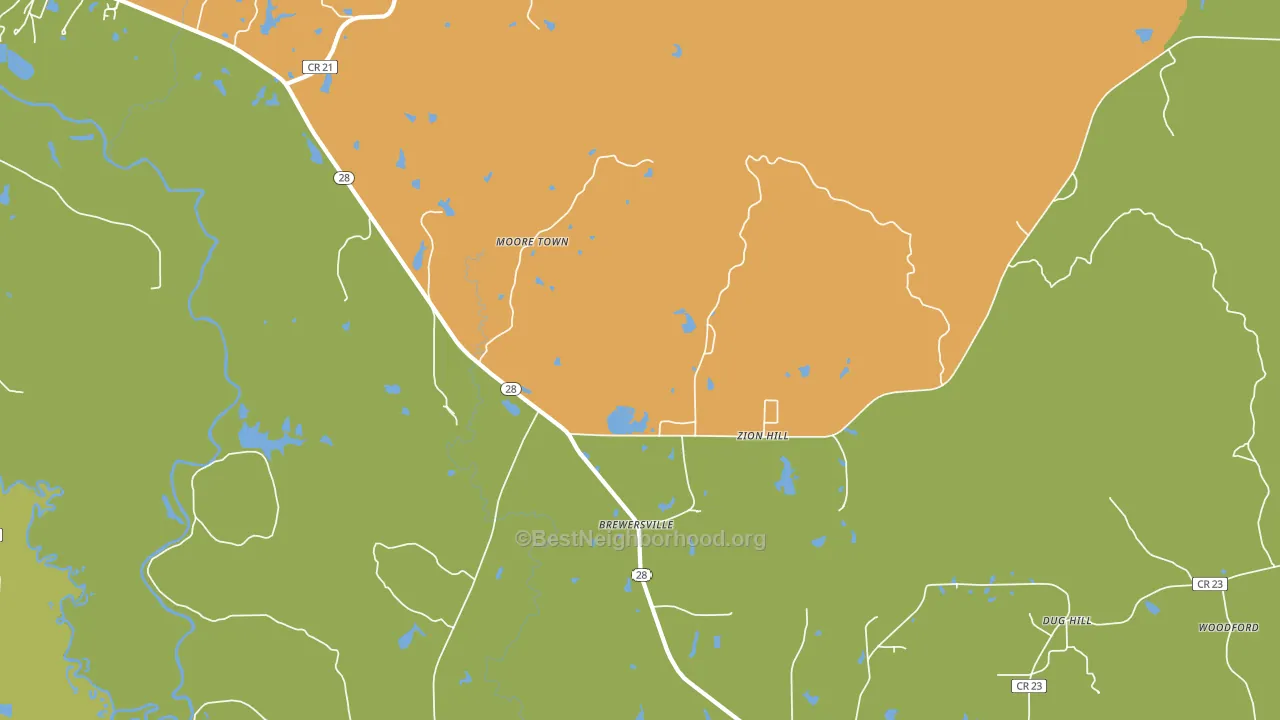 Brewersville, AL block-group voter-turnout map