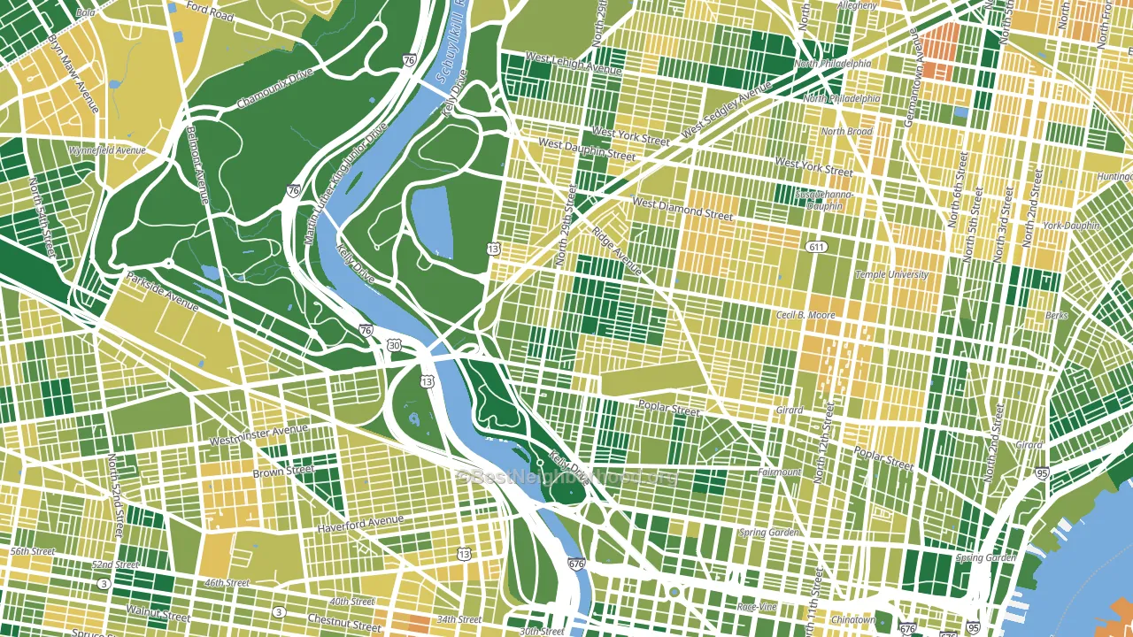 Brewerytown, Philadelphia, PA block-group voter-turnout map