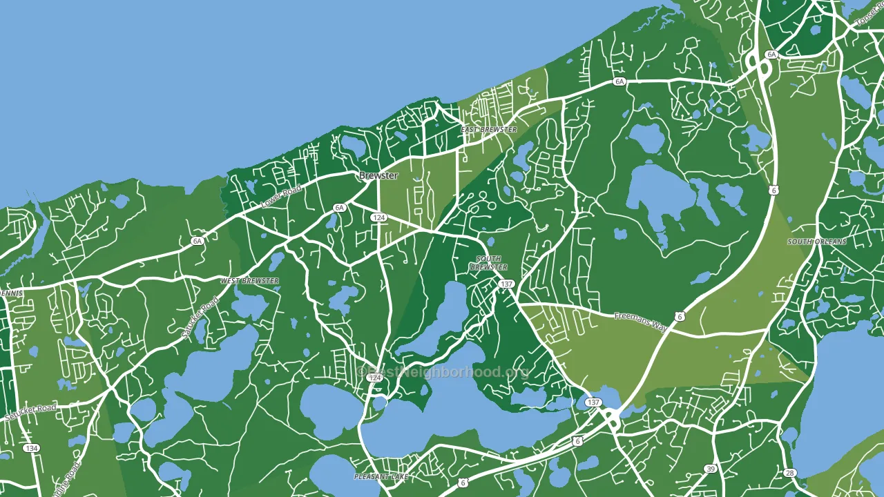 Brewster, MA block-group voter-turnout map