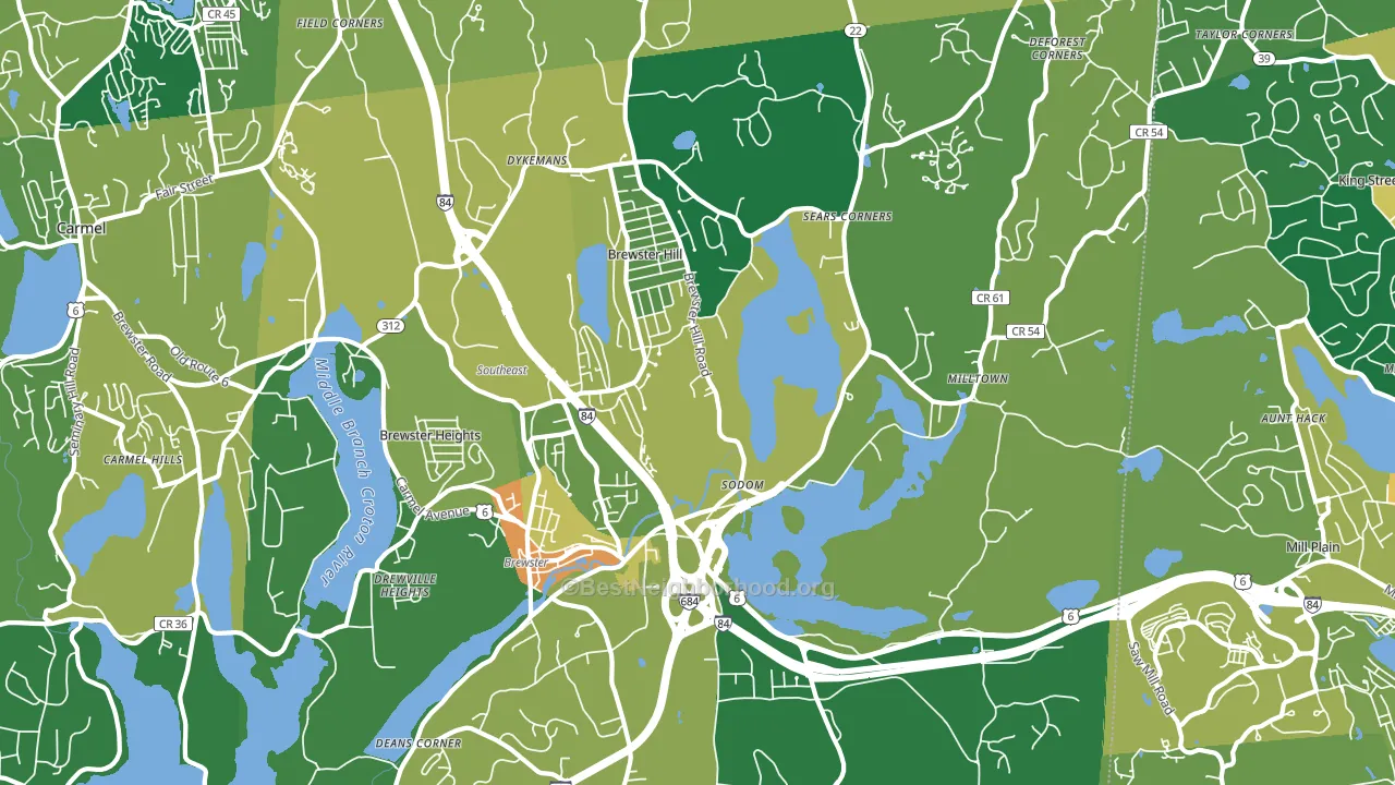Brewster, NY block-group voter-turnout map