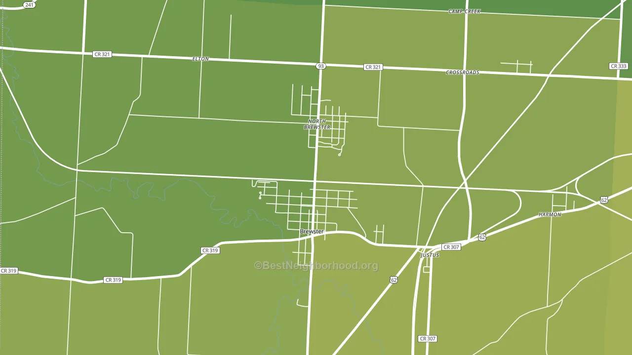 Brewster, OH block-group voter-turnout map